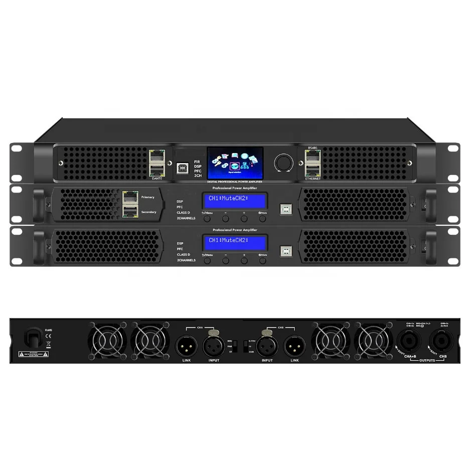 Профессиональная звуковая система класса D усилитель мощности dsp 2-канальный