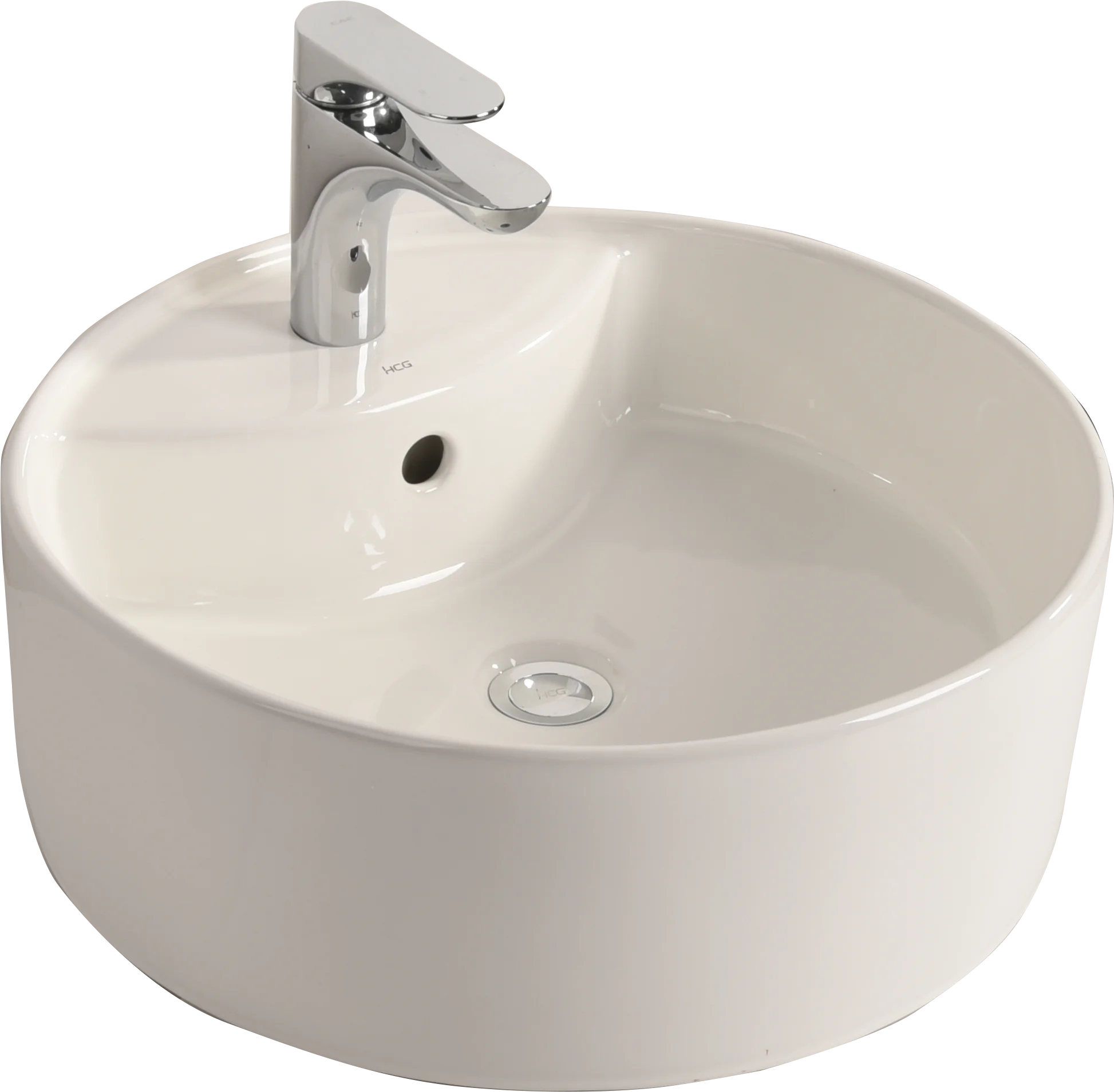 Modern bathroom round ceramic hand face washbasin counter top deep basin sink