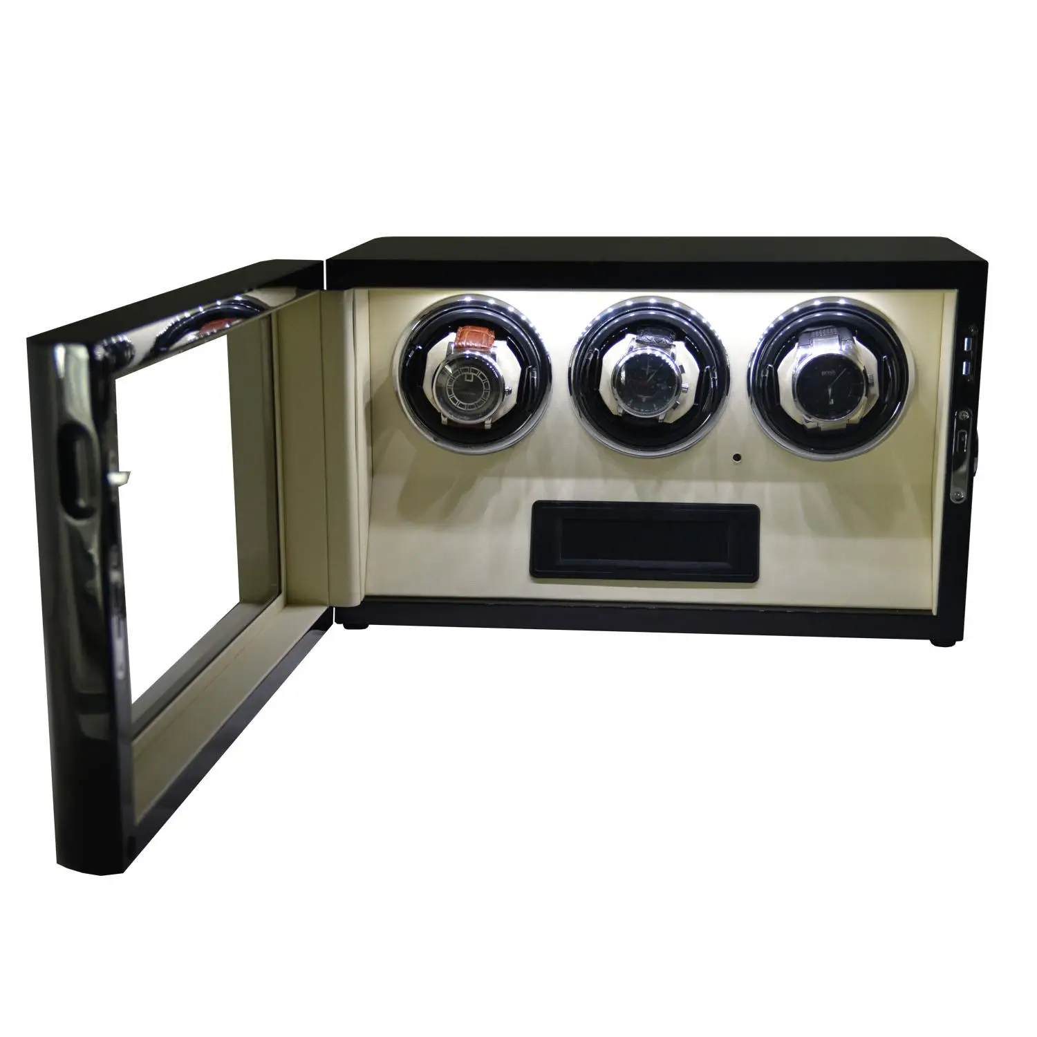 Goochy GC03-T85BW-L-AR 3 Slot All screen touch LED light personalized watch box case with Remote control