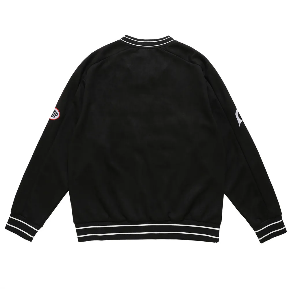 Oem Sportswear Letter Patch V-Neck Long-Sleeved Tshirts Custom Logo Sports Casual T-Shirts Embroidery Cotton Bottoming Shirts