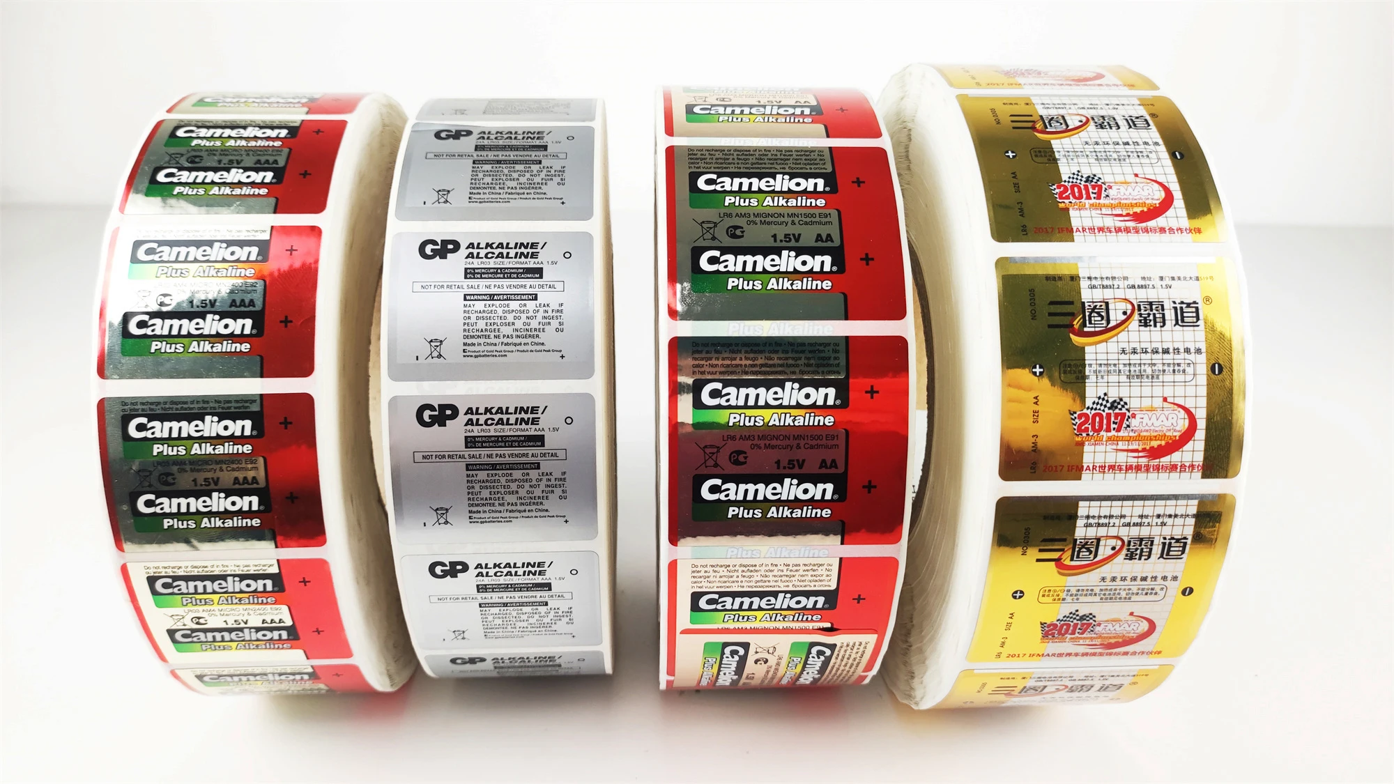 Battery label roll custom size self-adhesive label sticker waterproof  label