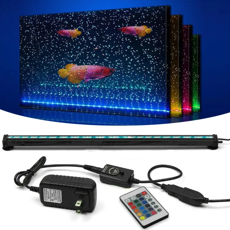 
Air Stone Aquarium Bubble Led Lights Remote Control US/UA/AU Plug Easy Install Submersible Underwear 