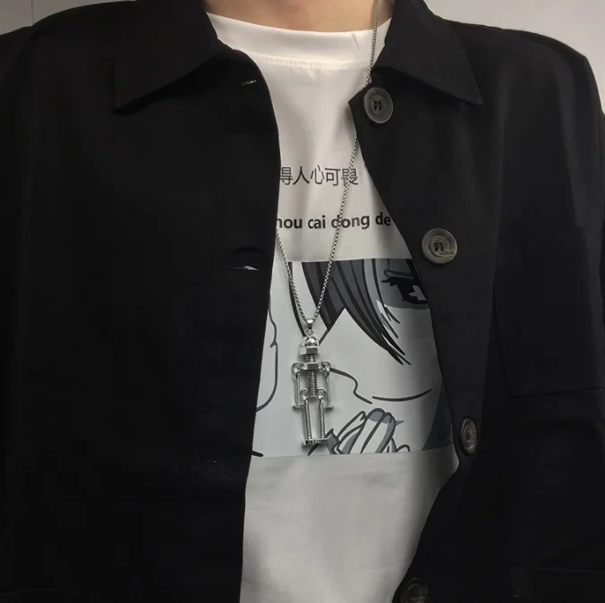 Hip hop necklace couple Disco accessories Punk sweater pendant male and female personality choker