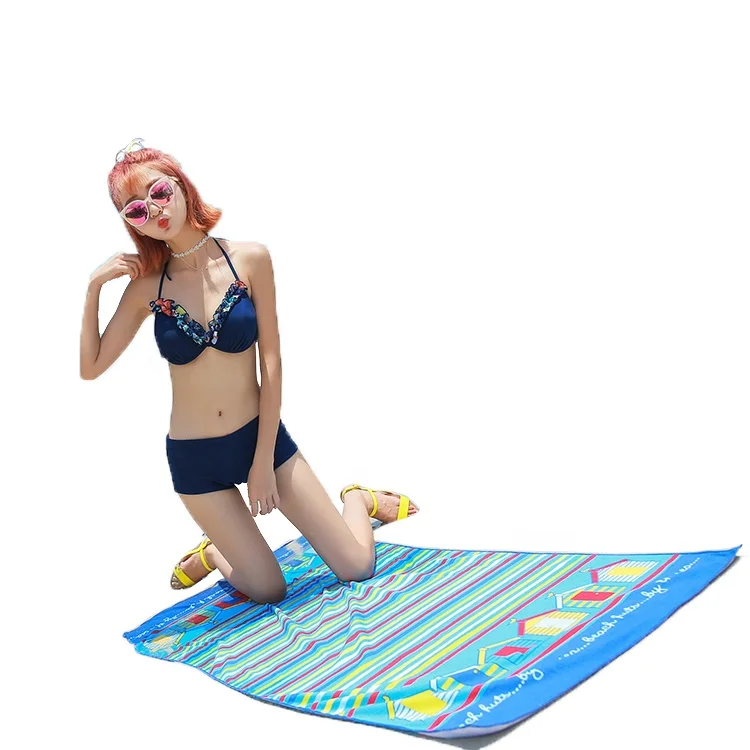 Hot Selling Sublimation Microfiber Sand Free Beach Towel With Logo Custom Print