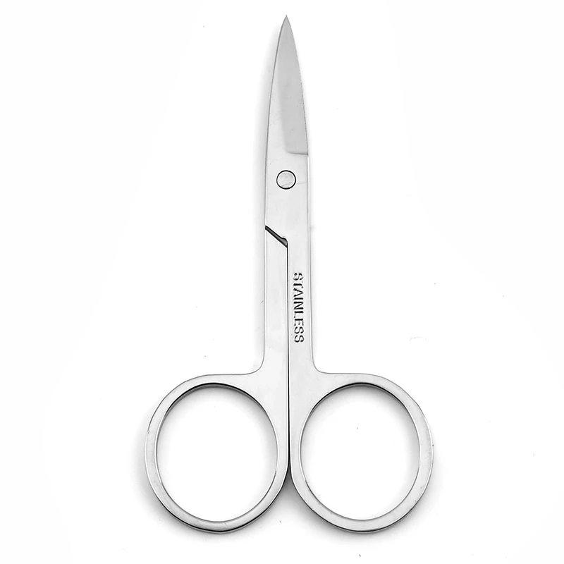 Curved and Rounded Facial Hair Scissors for Men - Mustache, Nose Hair & Beard Trimming Scissors, Safety Use for Eyebrows,