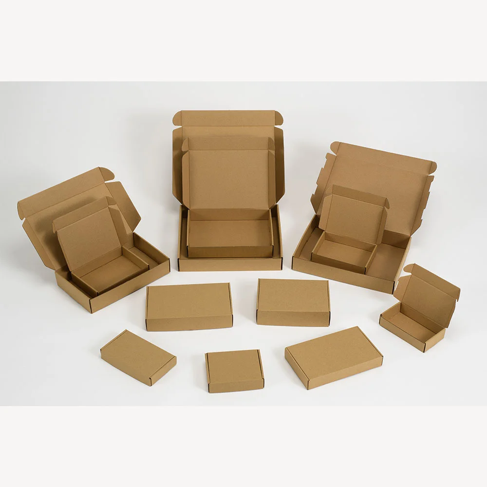 Small Brown Mailer Boxes Shipping Corrugated Box Cartons 25x15x4cm for Items