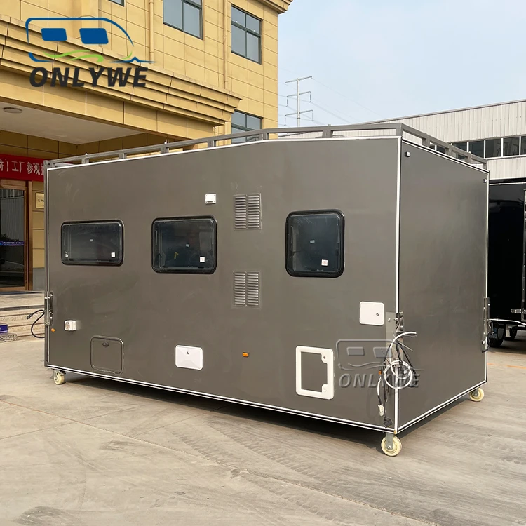 ONLYWE Flatbed Truck Campers Luxury 4x4 Motorhome Expeditions Vehicle Slide In Pick Up Truck Expedition Bed Camper For Sale