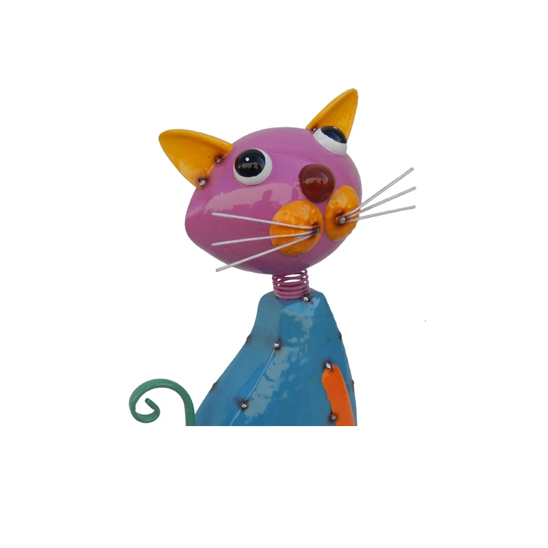 Colorful Garden Decor Durable Outdoor Statue Cute Cat Garden Ornament