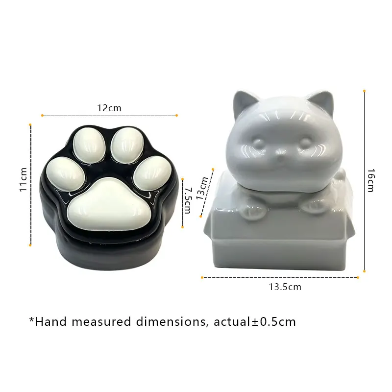 Wholesale Pet Urns For Animals Cute Cat Designs Ceramics Glossy Frosted Pet Ashes Urn