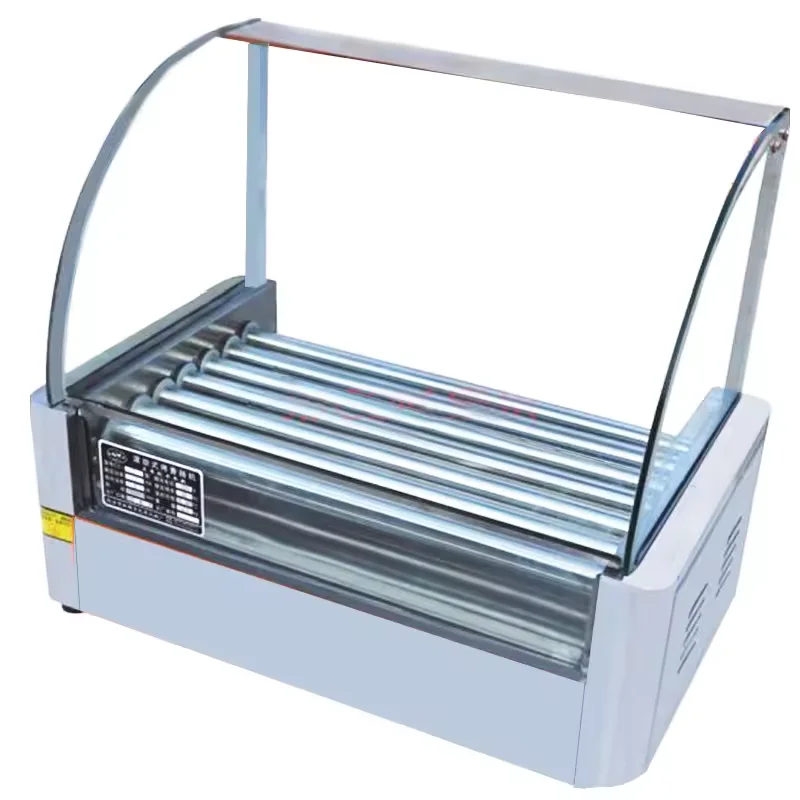 Commercial Professional Stainless Steel Double Temperature Control Hot Dog Sausage Machine with Barbecue Oven Snack Preparation