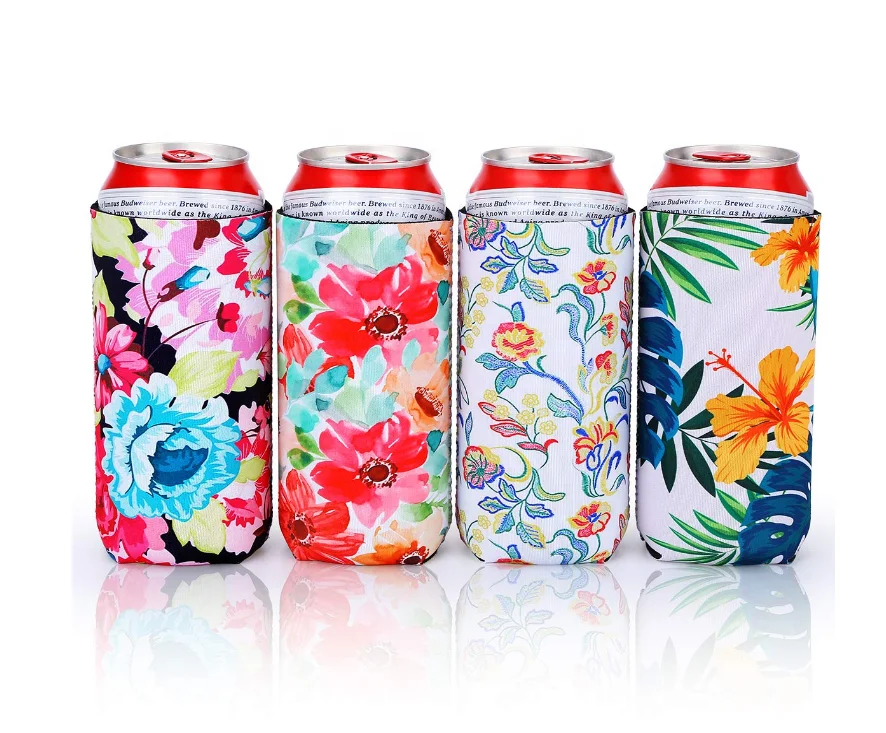 
12 oz Slim 330ml Wholesale Neoprene Beer Bottle Cooler Sleeve Sublimation Printing Neoprene Beer Bottle Can Cooler Holder 