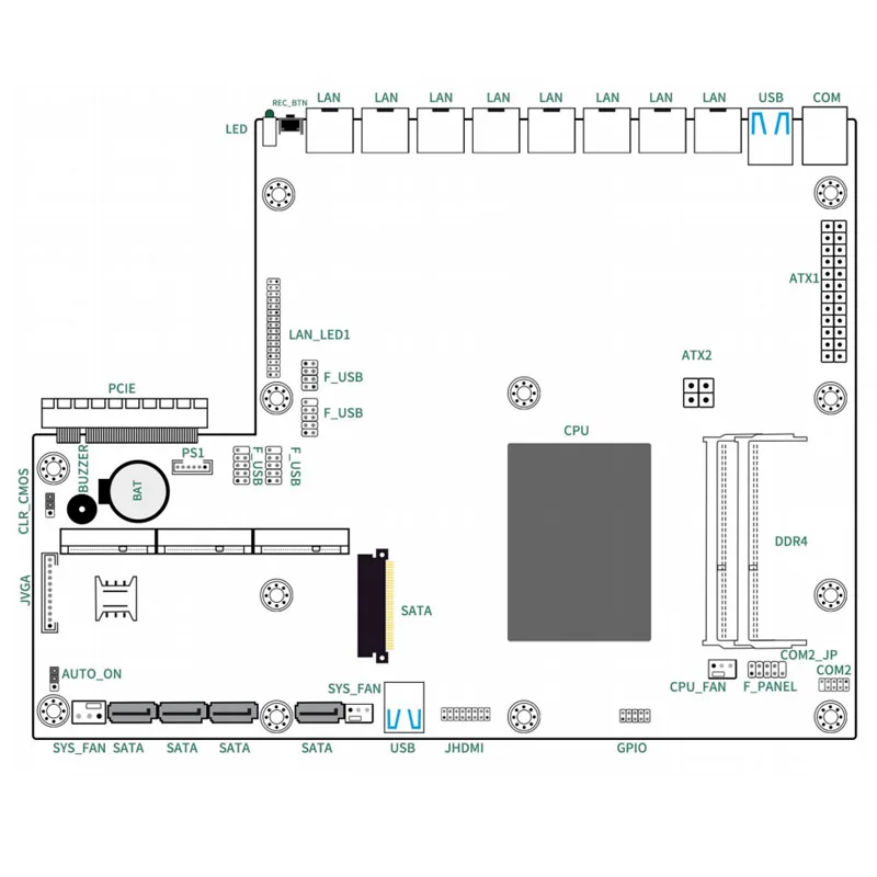 1U-1151 ПВХ 8L 4S 6-го ~ 9-го поколения Intel i3/i5/i7 H170NP(C236)-NP-21 LGA1151 сетевой системы безопасности pfsense брандмауэр компьютер