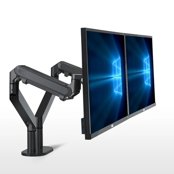 Dual Monitor Arm Full Motion Spring Movement Monitor Arm Desk Mount with C Clamp