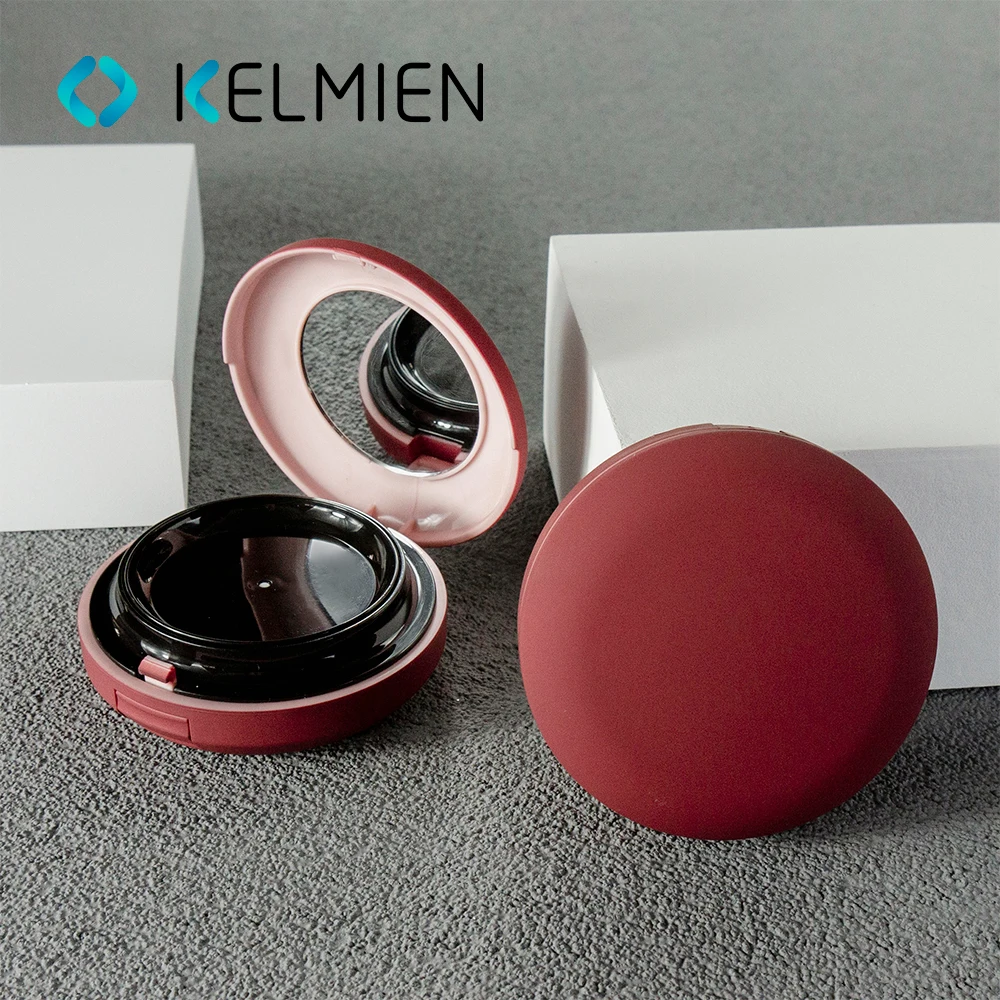 Empty  bb cream air cushion foundation compact case customized round cosmetic pressed powder concealer compact case with mirror