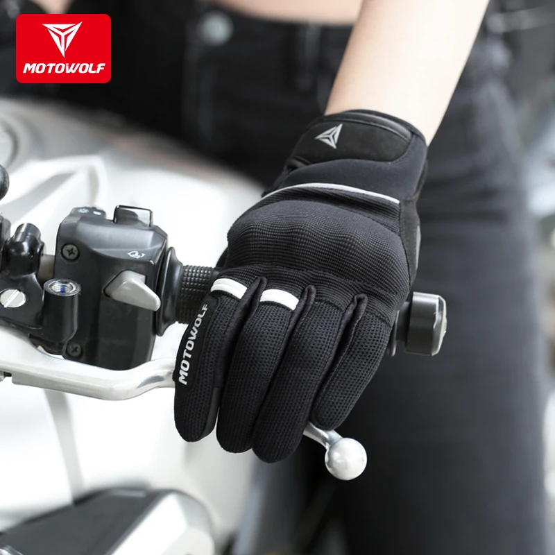 MOTOWOLF can use the soft shell of the mobile phone to wear-resistant protective motorcycle riding ladies gloves