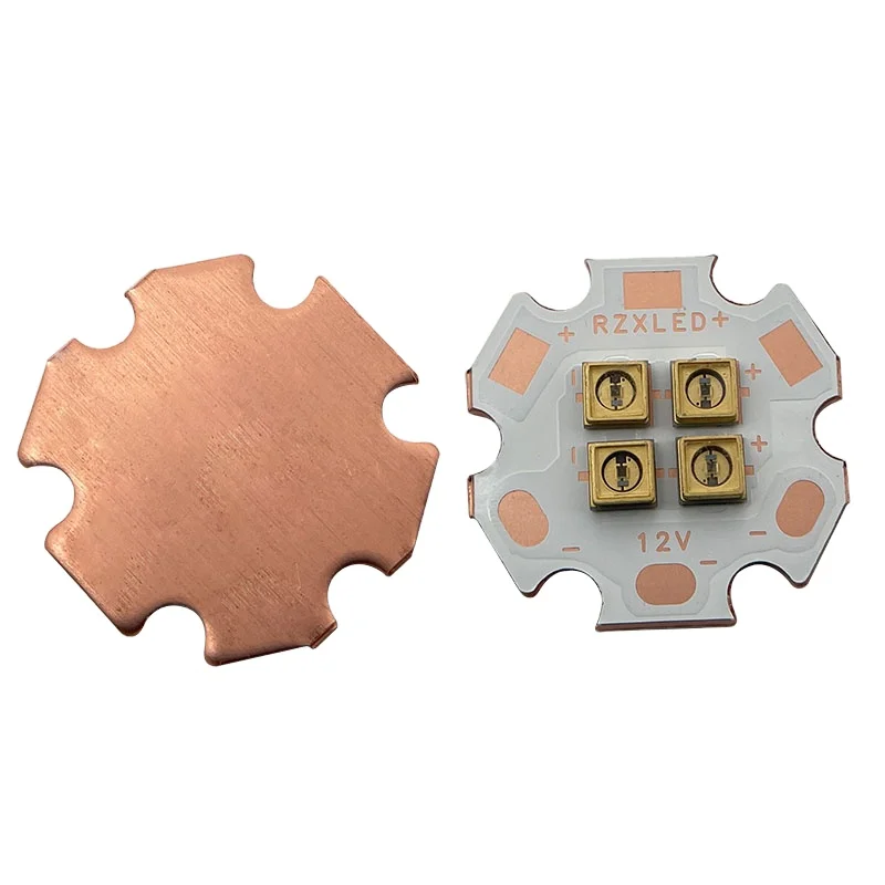 RZXLED  high Quality 4 chips LED 6V 12V 24V  2.4W wavelength 290NM 295NM 300NM 308nm uv led