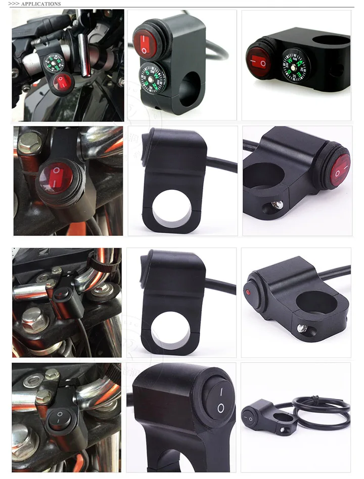 
KR-MS10 motorcycle kill switch Waterproof & Compact Diameter 22mm/25mm DC12V 16A custom motorcycle switches 