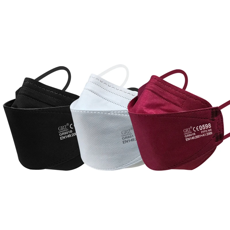 
Wholesale Color Box Packing En149 Ffp2 Fish Shaped 4Ply Korean Disposable Kf94 Black Face Mask 
