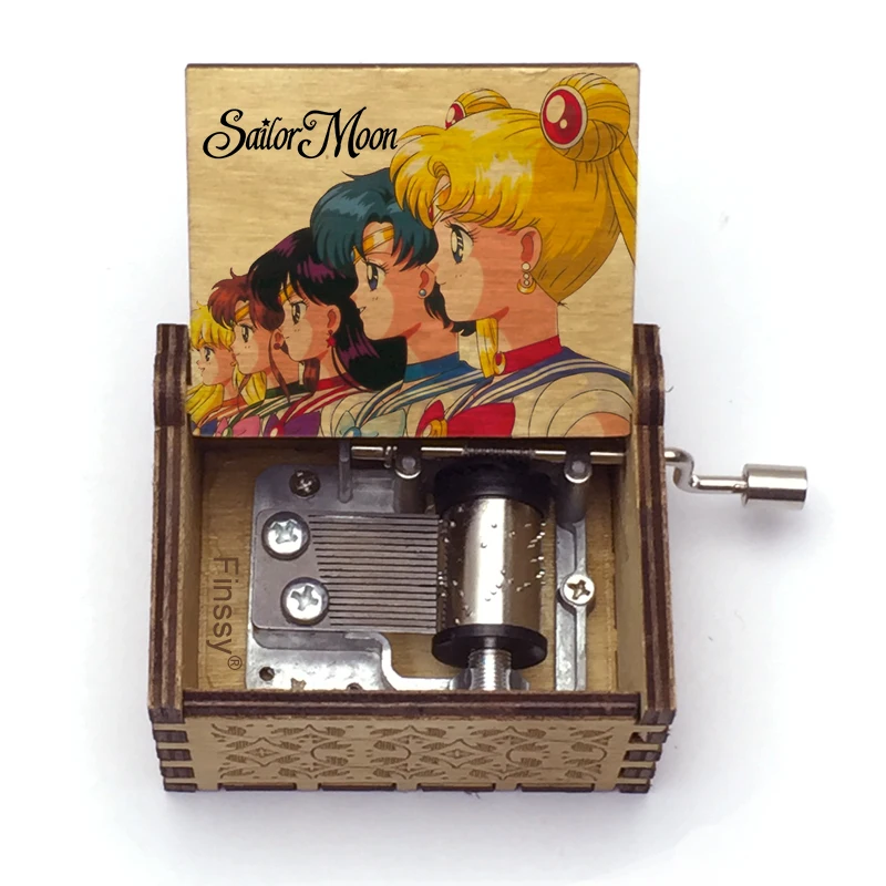 Wholesale Customize Printed Vintage Mini DIY Hand Crank Music Box For Sailor Moon 4