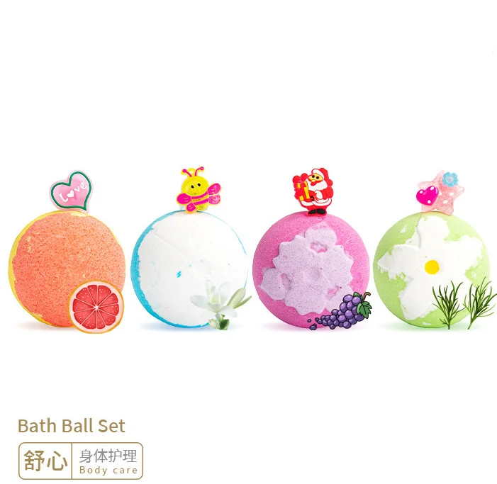 Best Kids Gift Set Wholesale Custom Private Label Organic Kids Bath Bombs with Squeeze Toys Inside