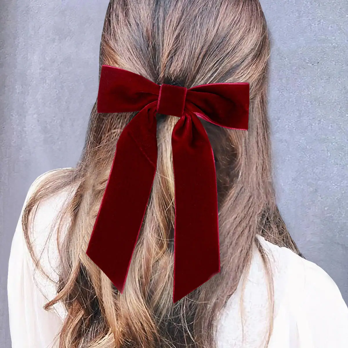 JIRIS Fashion Women Winter Hair Accessories New Simples Korean Velvet French Barrette Spring Big Knot Bow Hair Clips