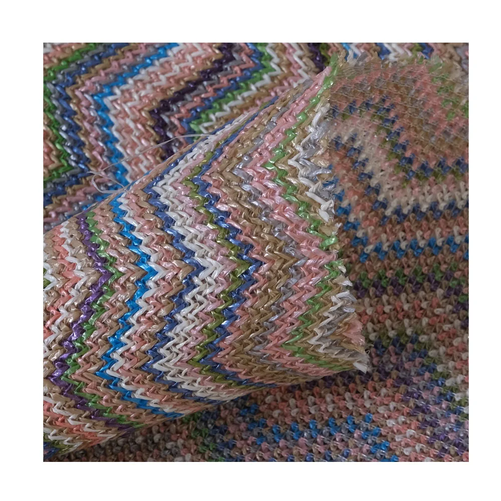 2022 Popular PP Straw Woven Home Textile Luxury  Fabric For  Outdoor Cushions Fabric pp raffia granules