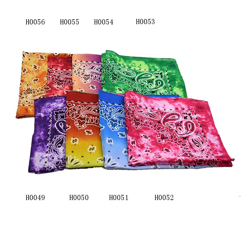 Boao  Novelty Gradient Bandana Classic Paisley Handkerchief (Gradient-colors)