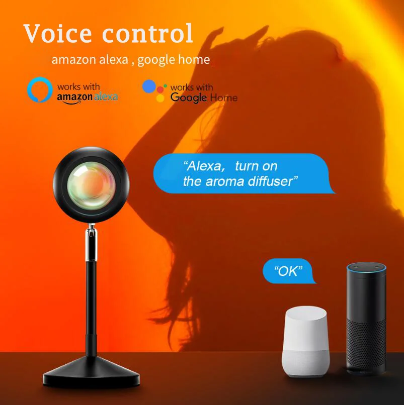 Hot Night Light Sunset Light, Projector Lamp Led Floor RGB Modern Projection Sunset Lamp for Photography Living Room Bedroom