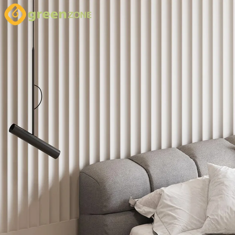 fireproof cladding panels white high quality interior wpc fluted wall panel