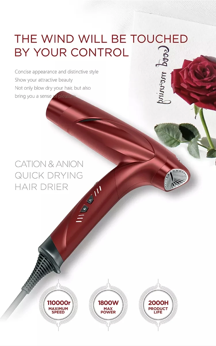 Новое поступление 2022, Анионный Быстросохнущий фен, высокоскоростной фен с обратным воздухом и складной конструкцией