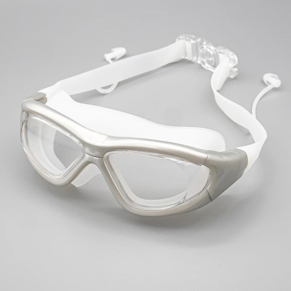 Low Moq Funny Professional Strong Lenses Swimming Goggles High Quality Competition Adult Swim Goggles with Ear Plugs