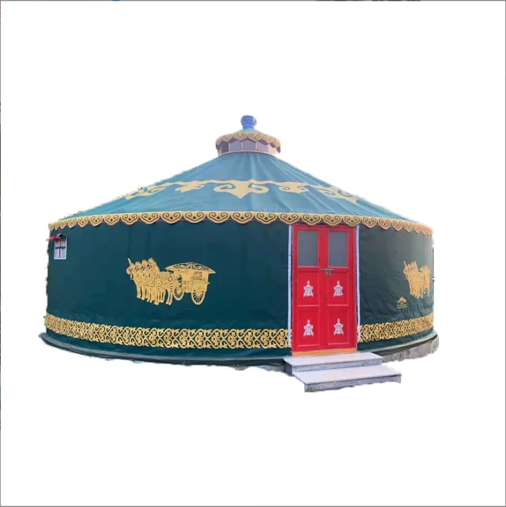 Luxury Mongolian yurt tents pvc cloth four season yurt used for outdoor