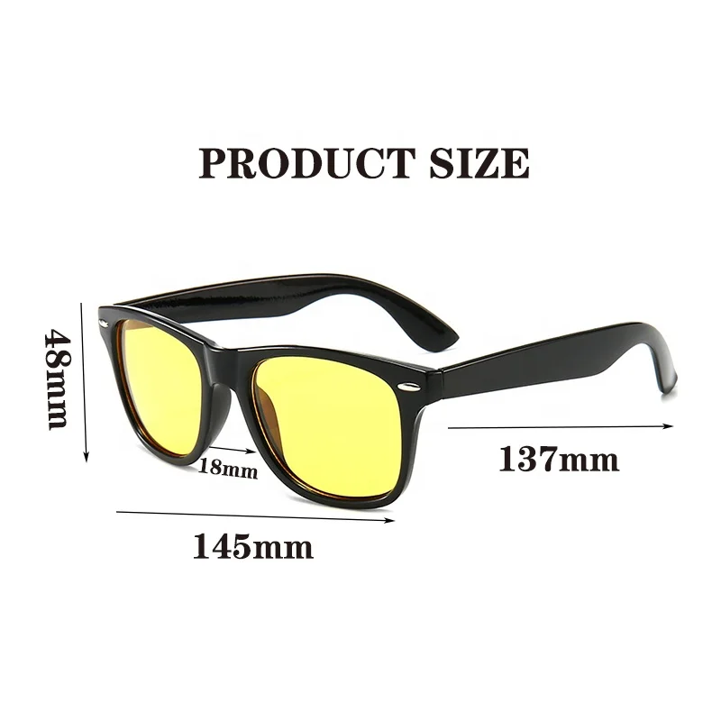 2022 Driving car anti Glare glasses Custom men and women Promotional Sunglasses Black frame Night vision Driving Eyewear