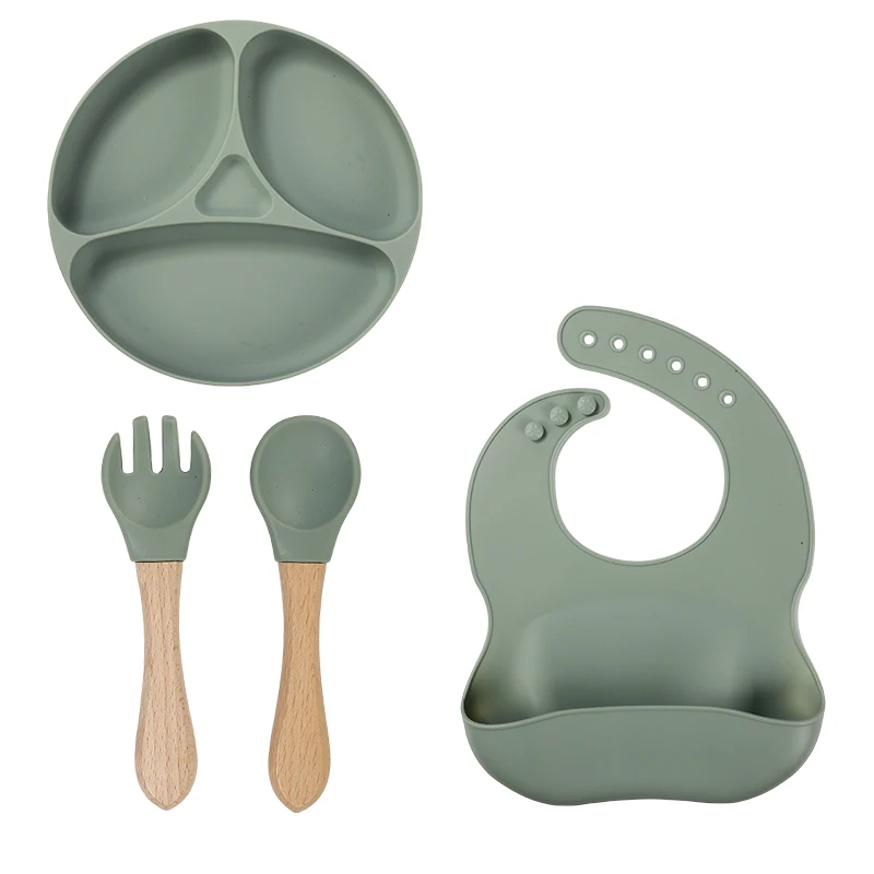 BSCI certification wholesale can customize environmental protection non toxic suction strong division kids silicone plate sets