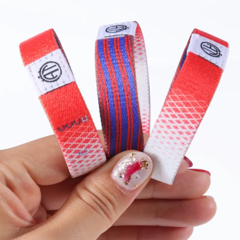Custom Eco-Friendly Woven Polyester Wristbands Colorful Fabric Bracelets with Logo for Fashion and Events