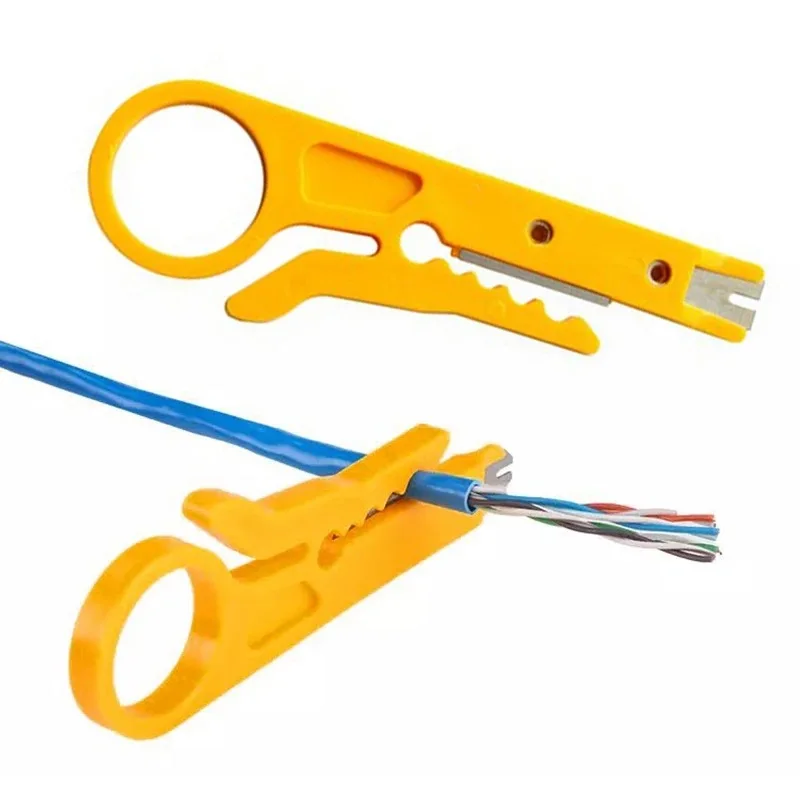 yellow Hot sold Power Cable Splitter Knife Internet Cable Cutter Mini Strippers Network UTP STP Cable Cutter