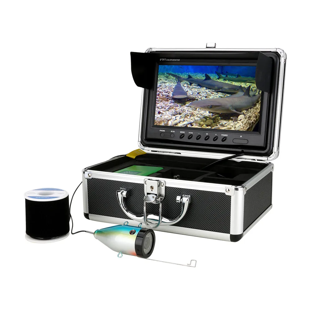 9inch Fish Finder Underwater Fishing Camera15pcs Infrared Lamp HD 1080P 15M Camera+15pcs White LEDs For Ice Fishing
