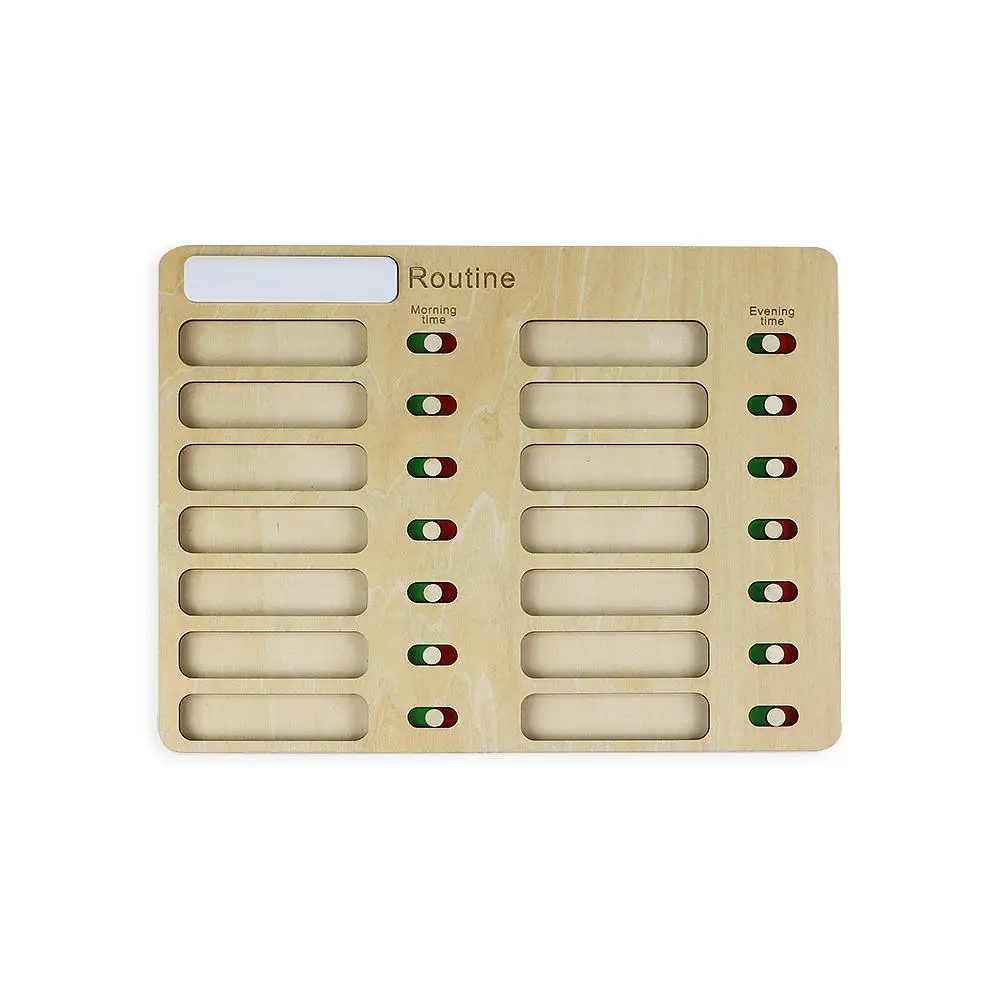 Custom Daily Visual Schedule laser cut Sliding Daily Routing Chart Board for kids Tasks