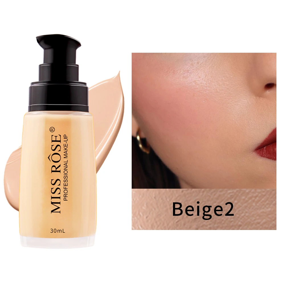 Miss Rose Liquid Foundation Moist Oil Control Face Whitening Long-lasting Conclear Makeup Cosmetics