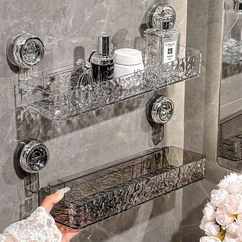 Aoniu Bathroom Kitchen Sink Soap Saver Tray Suction Cup Soap Sponge Holder Wall-Mounted Storage Racks