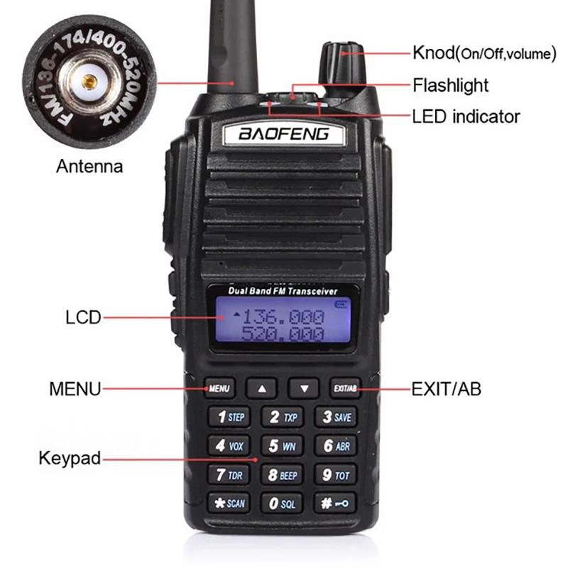  8 Вт UV-82 высокой мощности Dual Band Радио УКВ любительской (Ham) UV82 портативный иди и болтай Walkie