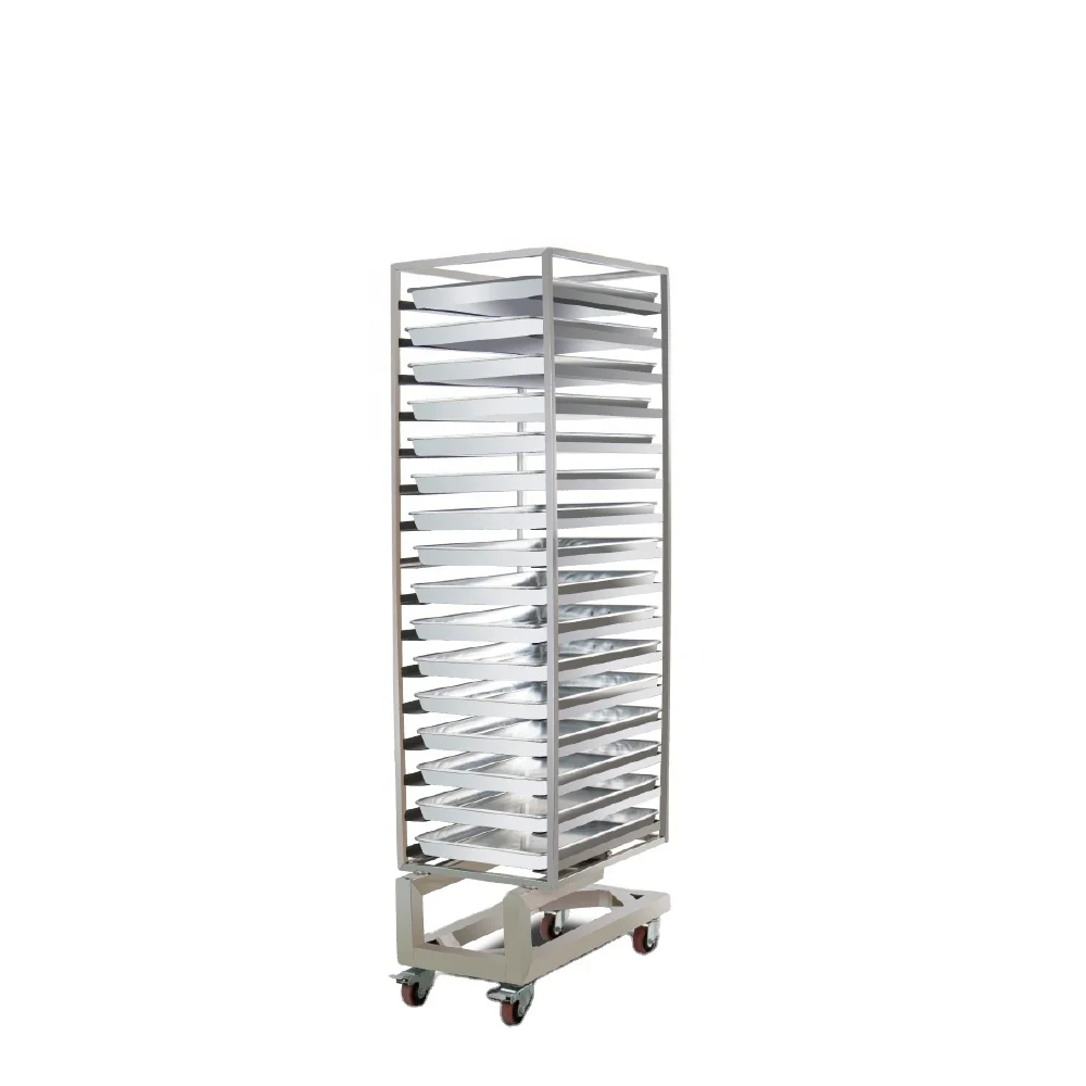16 Trays Stainless Steel Commercial Catering Food Bread Bakery Tray Trolley Cart