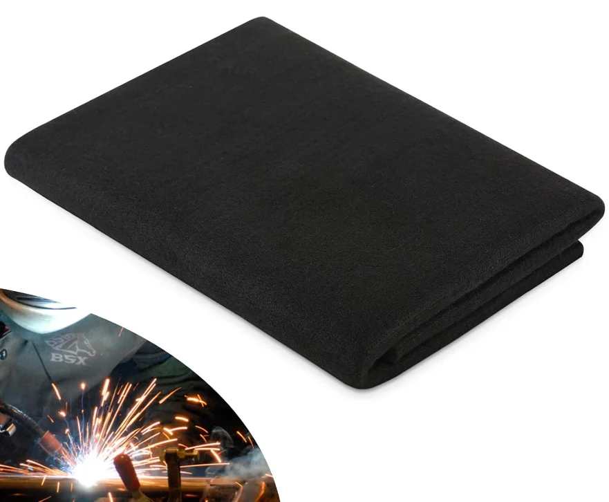 19.6x19.6in Welding Blanket Fireproof Thicken High Temp 1800F Carbon Felt Heat Resistant Flame Retardant Protective Mat