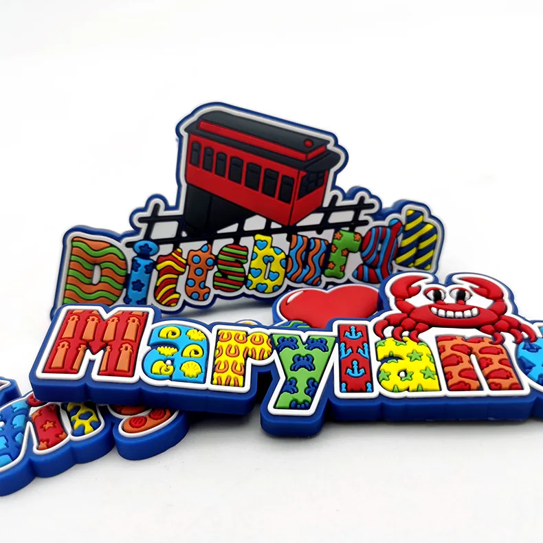 Rectangle Letter Fridge Magnet Supplies for Design Sublimation Cities Tourism Souvenirs Refrigerator Magnet Custom Logo 3d