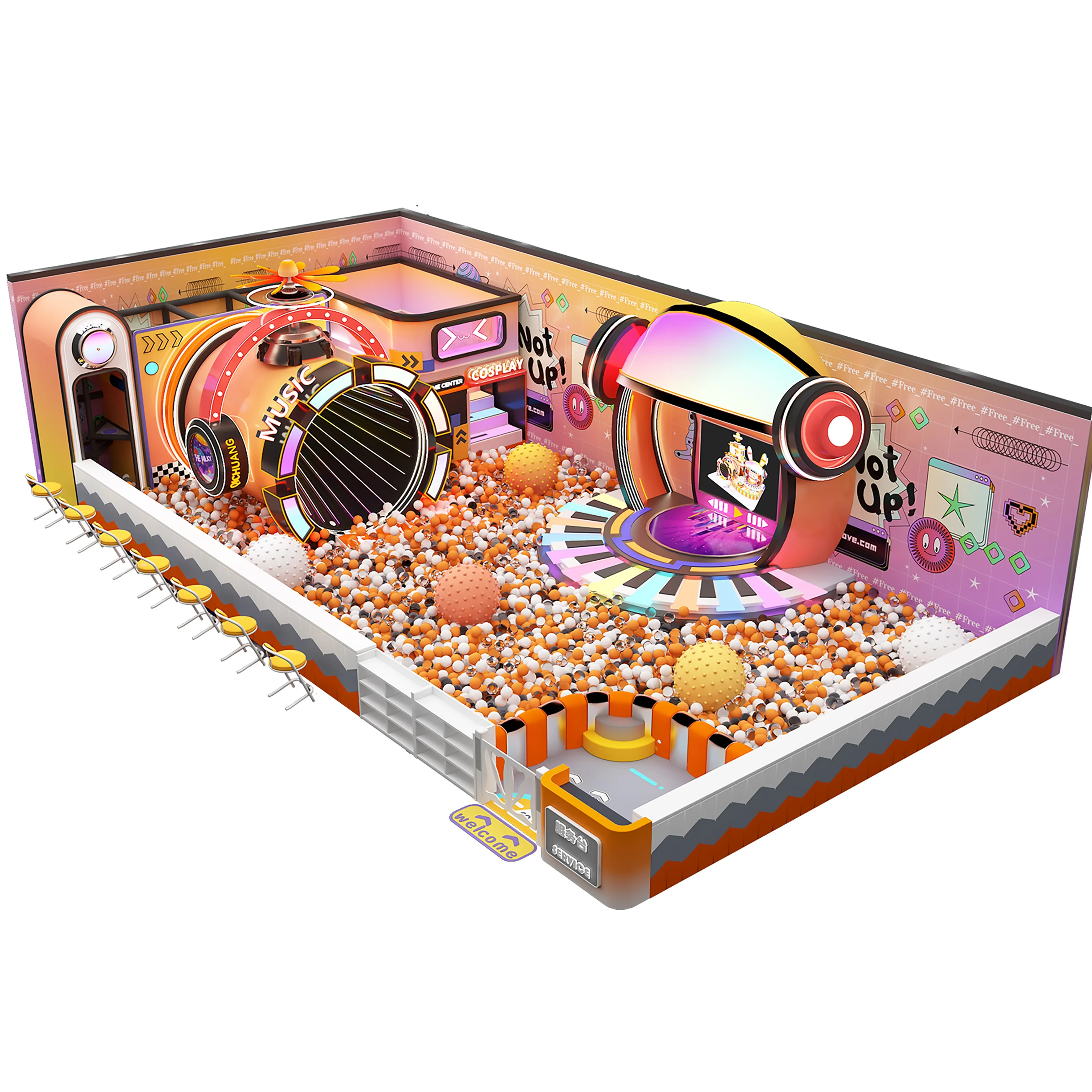 Customization Kindergarten Creche  Role Playhouse Indoor Playground Jungle Gym Soft Play Equipment Set Indoor Play Centre