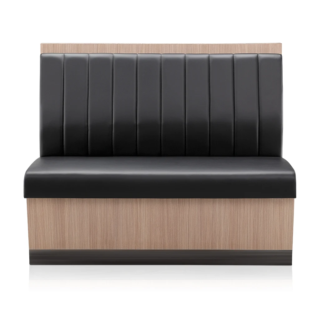 HPL plywood frame bar lounge seating black sofa bench set furniture restaurant leather booth seating