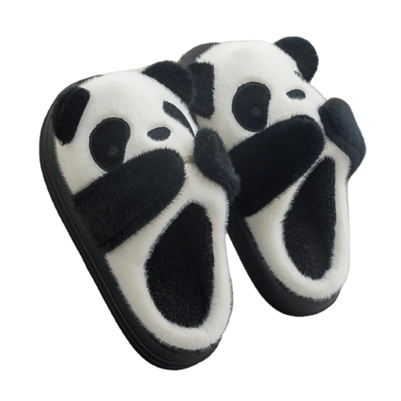 Lady Cartoon Panda Cotton Slippers home bedroom comfortable warm soft plush lovely couple cotton slippers winter new style