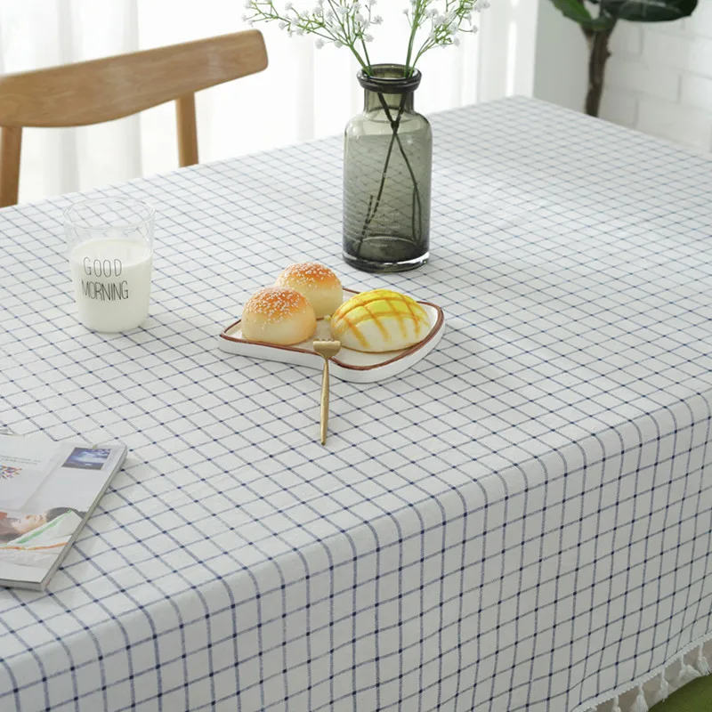Kitchen Black White Grid Table Cloth Rectangular Tablecloth Dining Table Cover