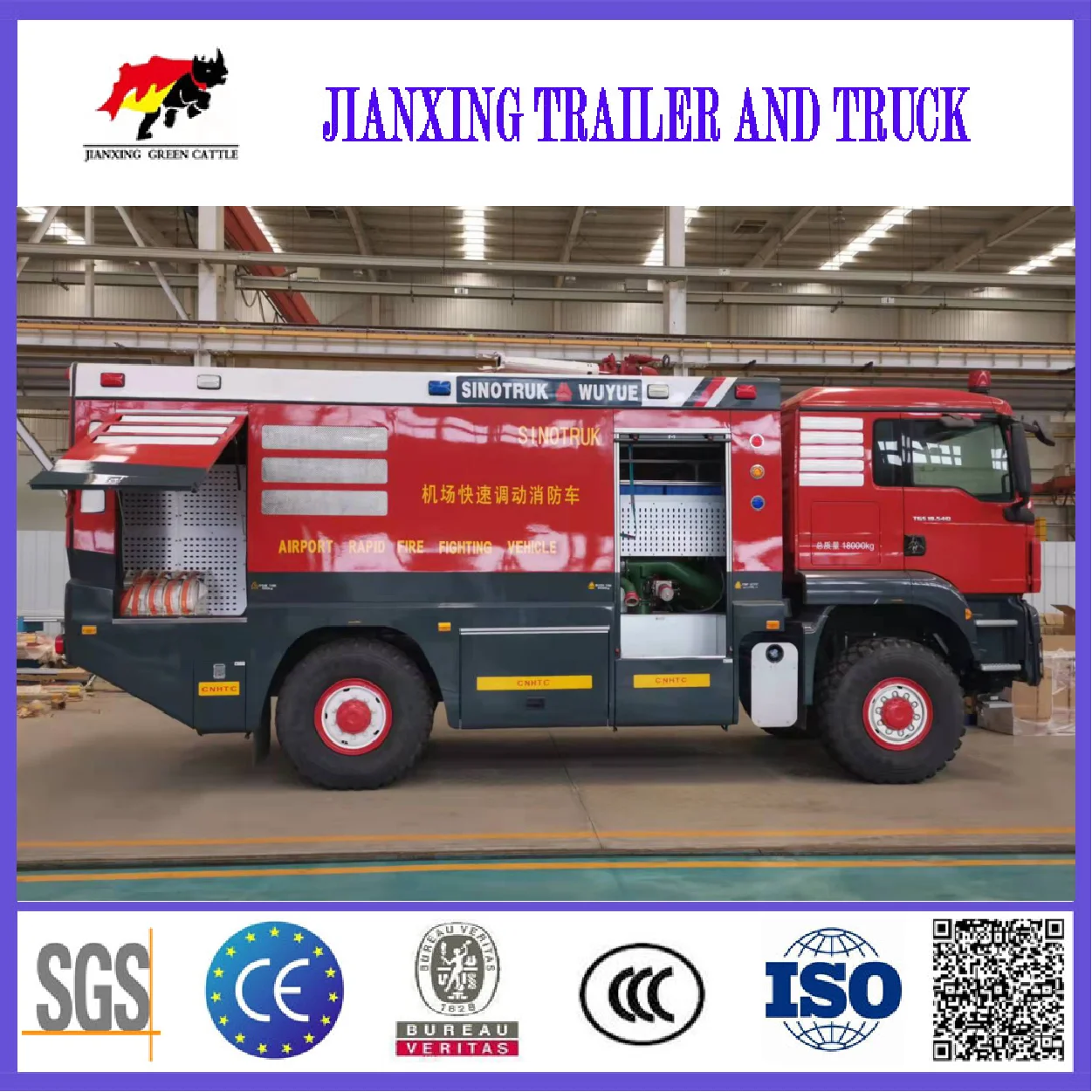 4*2 Double row cab 6 wheels Fire Fighting Truck factory Price For Sale