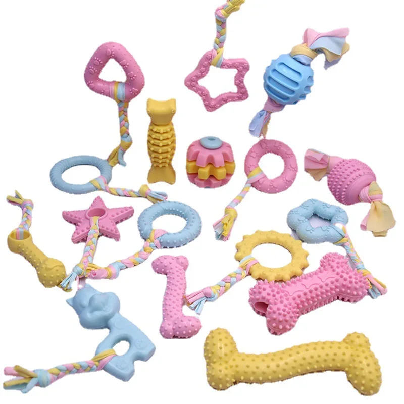 Dog Chew Toy Bone Durable Dog Chew Toy For Teeth Cleaning Rubber Toothbrush Stick Pet Toy For Dogs